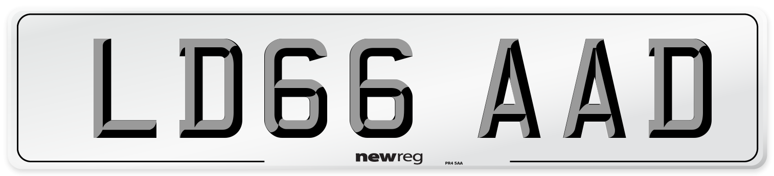 LD66 AAD Number Plate from New Reg